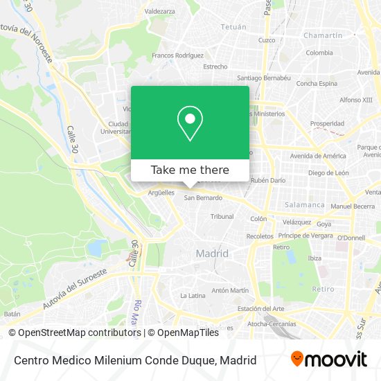 Centro Medico Milenium Conde Duque map