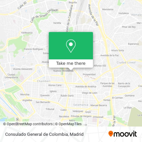 Consulado General de Colombia map