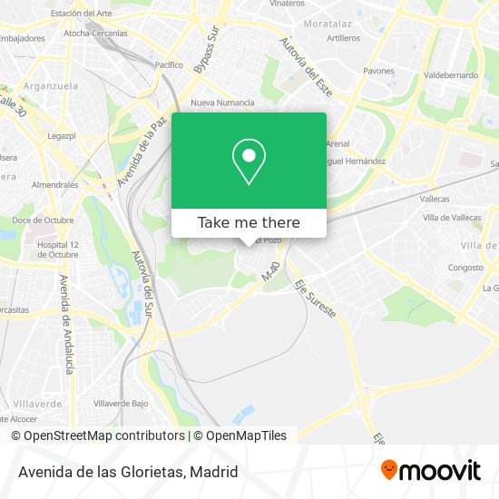 mapa Avenida de las Glorietas