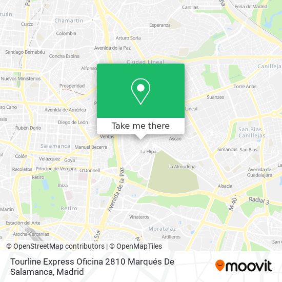 Tourline Express Oficina 2810 Marqués De Salamanca map
