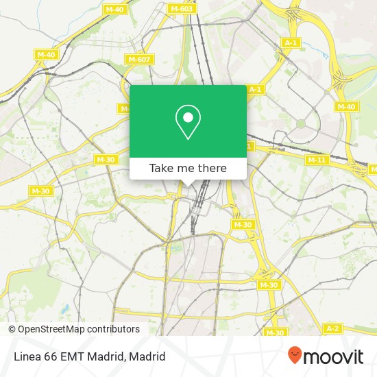 mapa Linea 66 EMT Madrid