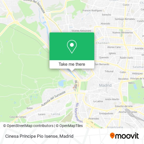 Cinesa Príncipe Pío Isense map