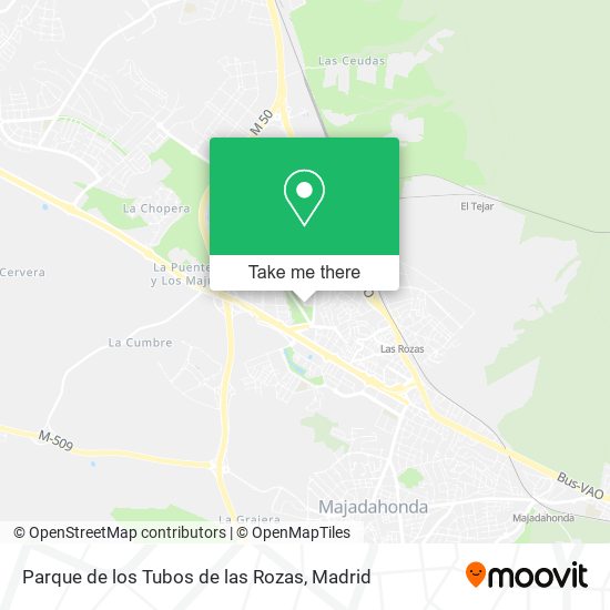 Parque de los Tubos de las Rozas map