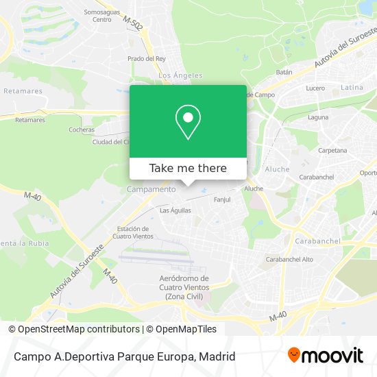 Campo A.Deportiva Parque Europa map