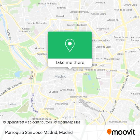 mapa Parroquia San Jose Madrid