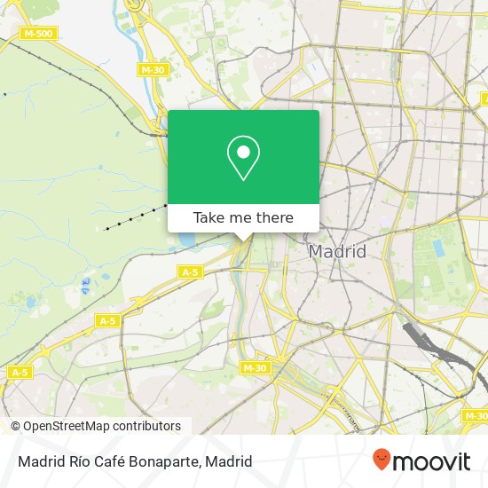 Madrid Río Café Bonaparte map
