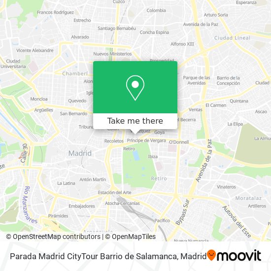 Parada Madrid CityTour Barrio de Salamanca map