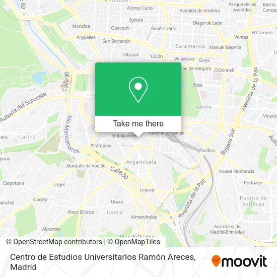 mapa Centro de Estudios Universitarios Ramón Areces