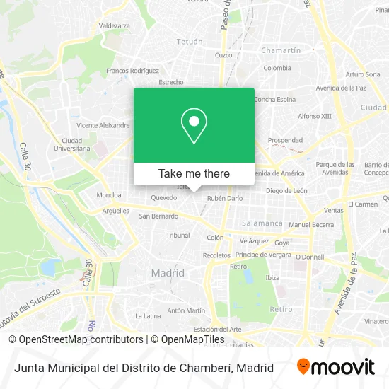 Junta Municipal del Distrito de Chamberí map