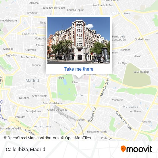 How to get to Calle Ibiza in Madrid by Bus Metro or Train