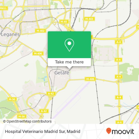 mapa Hospital Veterinario Madrid Sur