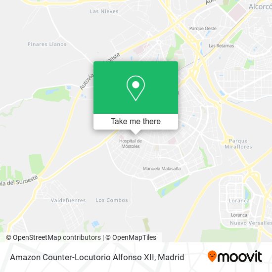 Amazon Counter-Locutorio Alfonso XII map