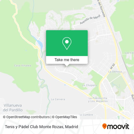 Tenis y Pádel Club Monte Rozas map