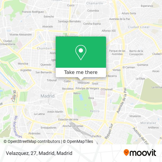 Velazquez, 27, Madrid map