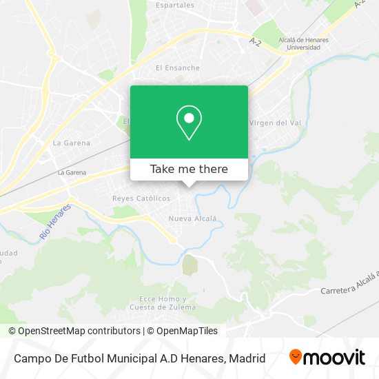 mapa Campo De Futbol Municipal A.D Henares