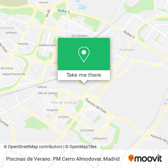 Piscinas de Verano. PM Cerro Almodovar map