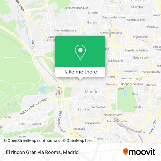 El rincon Gran via Rooms map