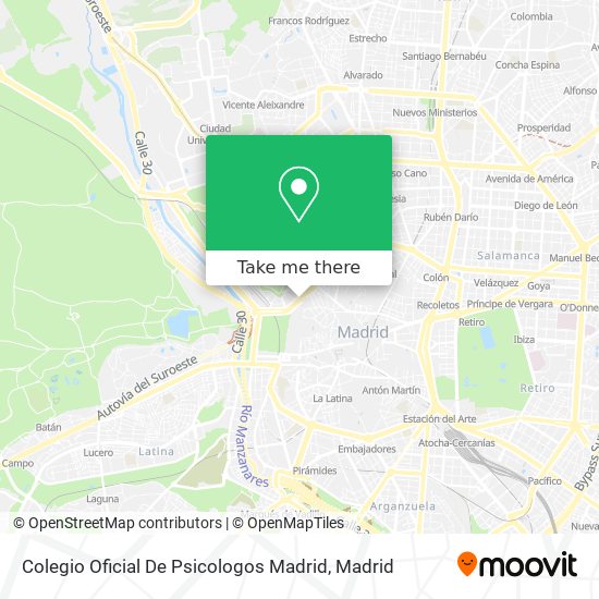 Colegio Oficial De Psicologos Madrid map