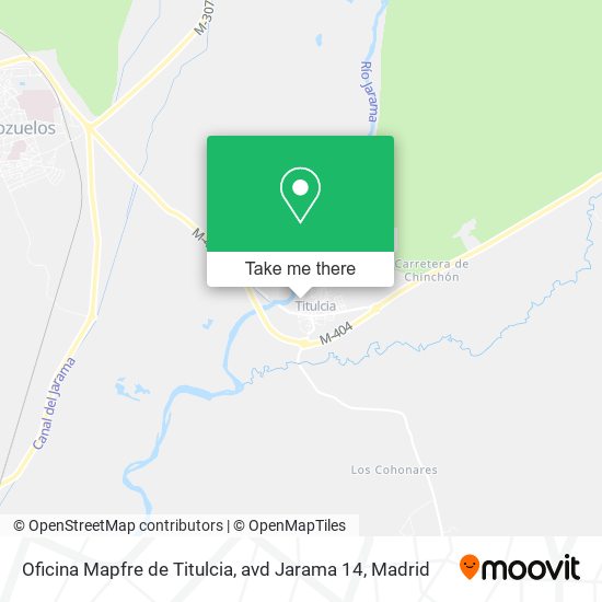 mapa Oficina Mapfre de Titulcia, avd Jarama 14