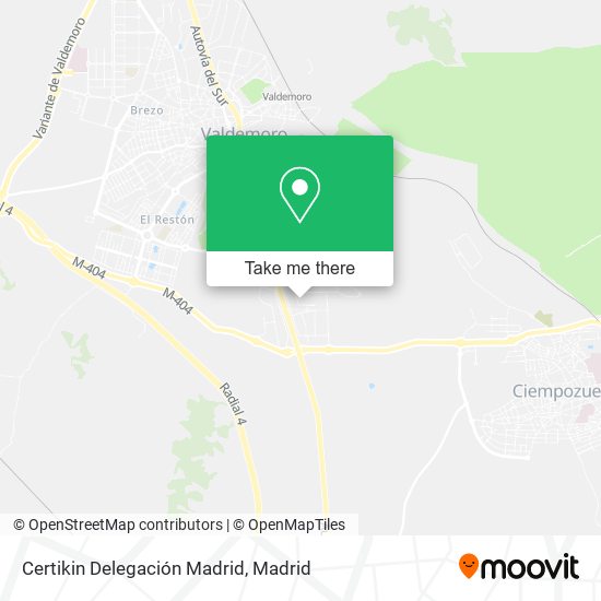 Certikin Delegación Madrid map
