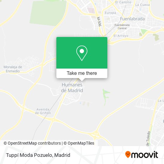 Tuppí Moda Pozuelo map