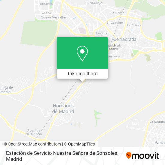 mapa Estación de Servicio Nuestra Señora de Sonsoles