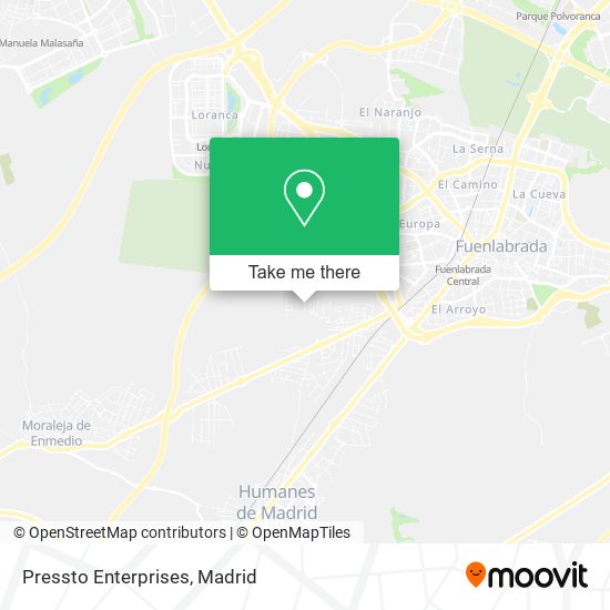 Pressto Enterprises map