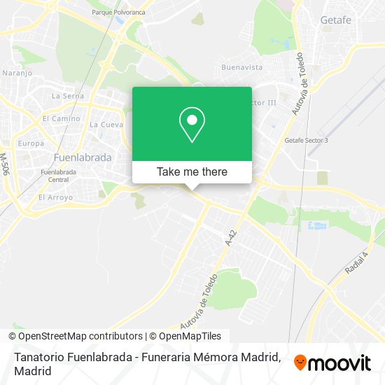 mapa Tanatorio Fuenlabrada - Funeraria Mémora Madrid