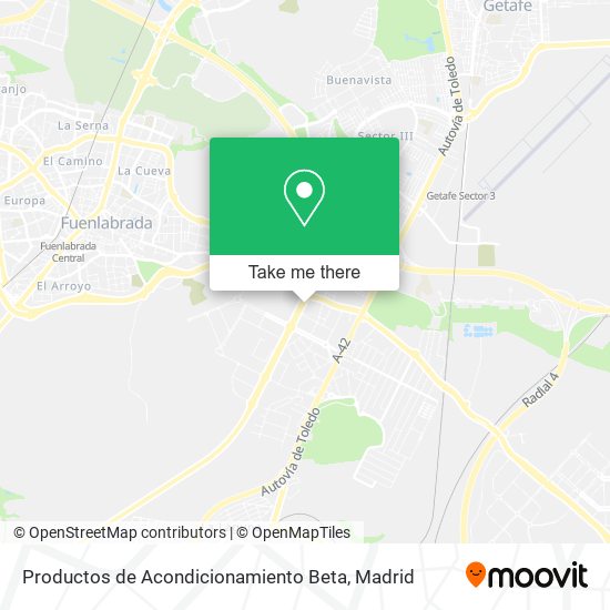 Productos de Acondicionamiento Beta map