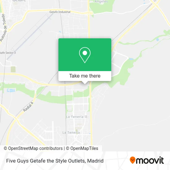 Five Guys Getafe the Style Outlets map