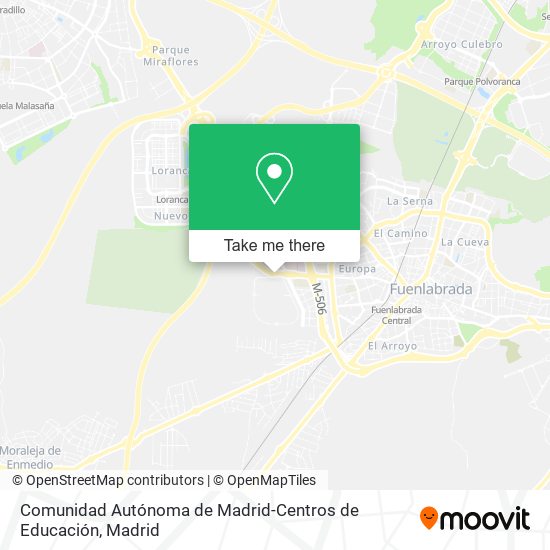 mapa Comunidad Autónoma de Madrid-Centros de Educación