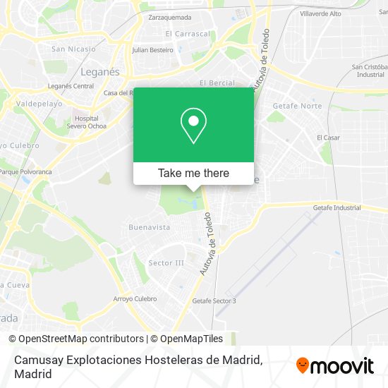 mapa Camusay Explotaciones Hosteleras de Madrid