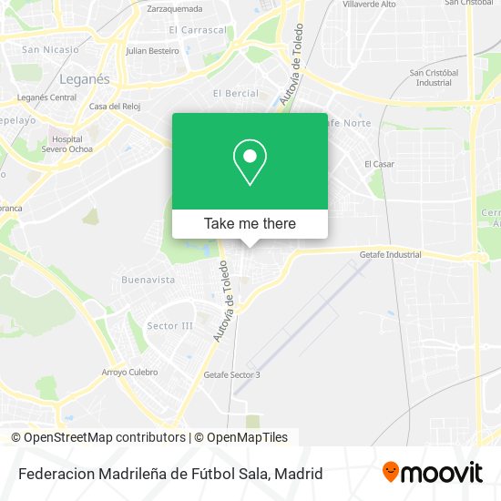 mapa Federacion Madrileña de Fútbol Sala