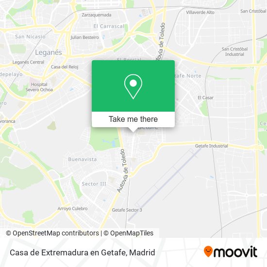 Casa de Extremadura en Getafe map