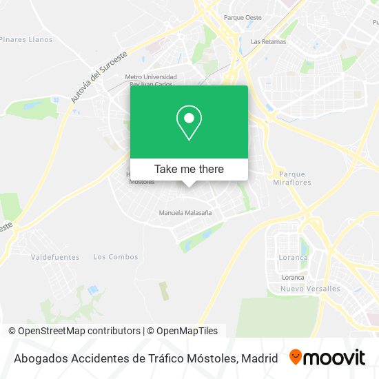 mapa Abogados Accidentes de Tráfico Móstoles