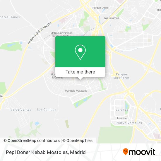 mapa Pepi Doner Kebab Móstoles