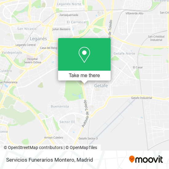 mapa Servicios Funerarios Montero