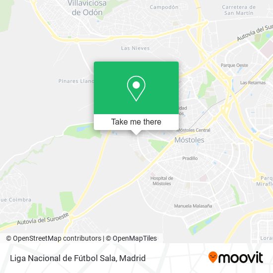 mapa Liga Nacional de Fútbol Sala