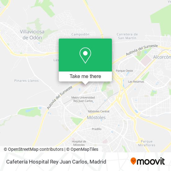 mapa Cafetería Hospital Rey Juan Carlos