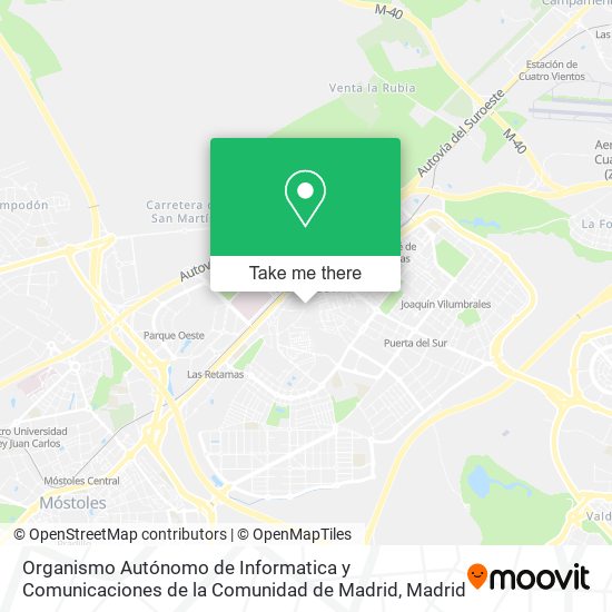 Organismo Autónomo de Informatica y Comunicaciones de la Comunidad de Madrid map