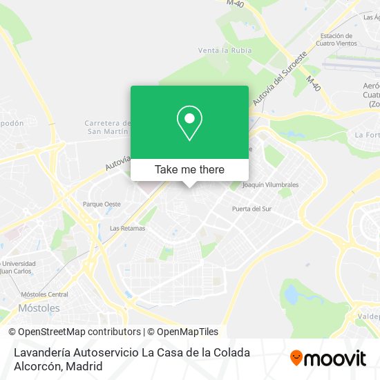 mapa Lavandería Autoservicio La Casa de la Colada Alcorcón