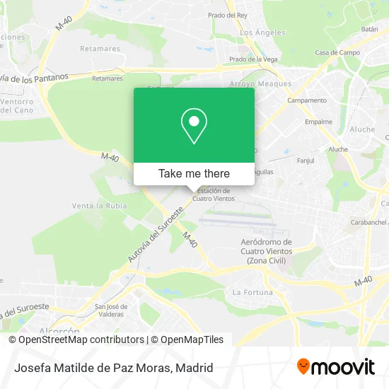 Josefa Matilde de Paz Moras map