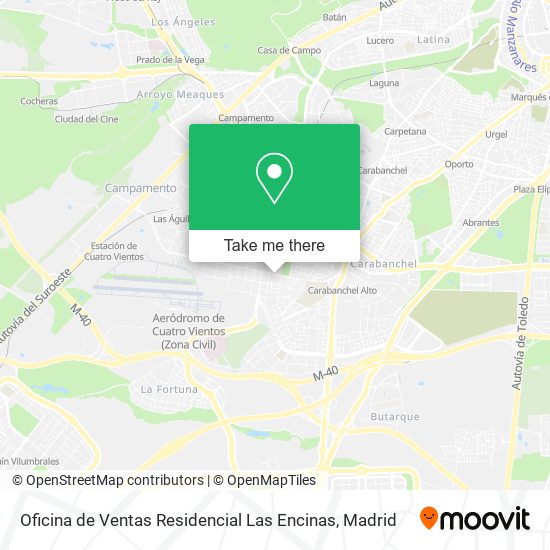 mapa Oficina de Ventas Residencial Las Encinas