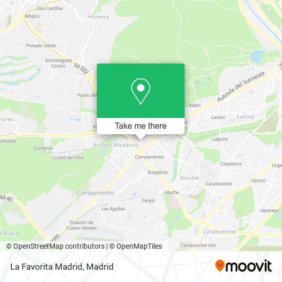 La Favorita Madrid map