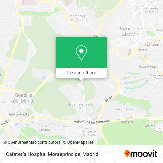 Cafetería Hospital Monteprincipe map