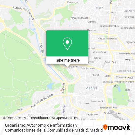 mapa Organismo Autónomo de Informatica y Comunicaciones de la Comunidad de Madrid