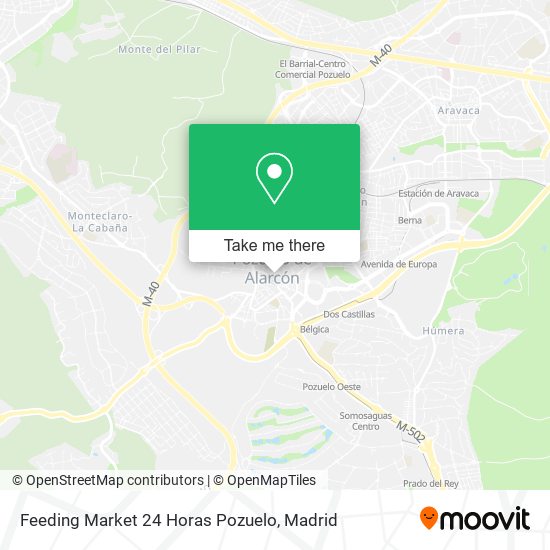 mapa Feeding Market 24 Horas Pozuelo