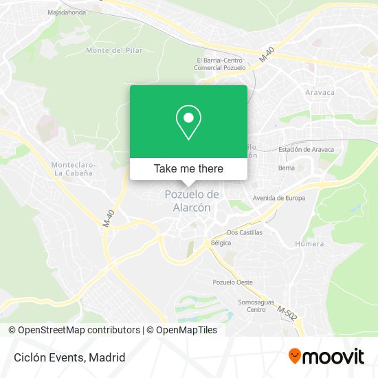 Ciclón Events map