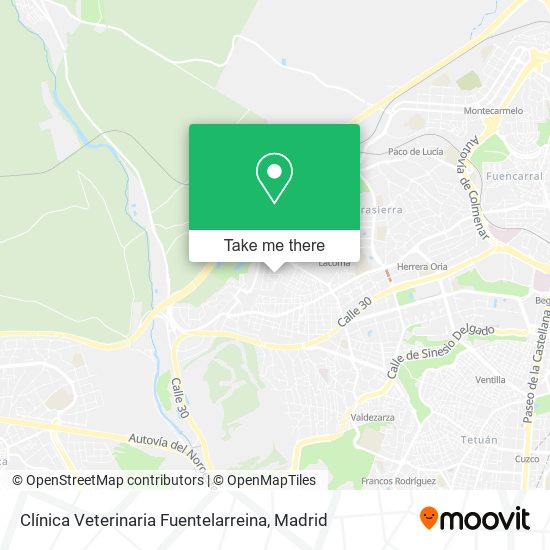 Clínica Veterinaria Fuentelarreina map