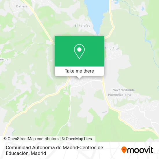 Comunidad Autónoma de Madrid-Centros de Educación map